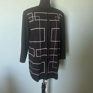 Misook black and white sweater jacket